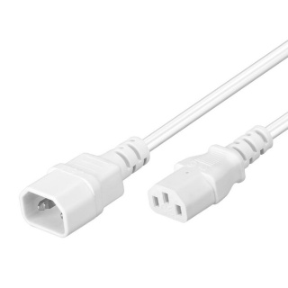 Cablu de alimentare IEC C13 la C14 Alb 1m, KPS1W