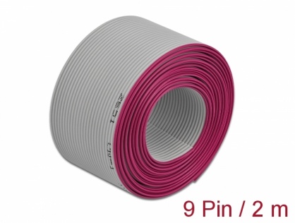 Cablu plat/flat pentru D-SUB 9 pini/pitch 1.27mm 2m, Delock 66605