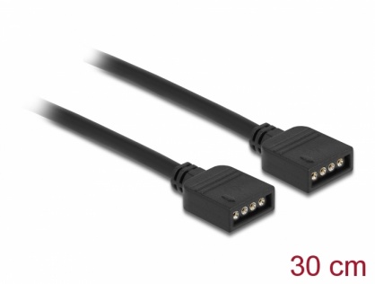 Cablu de conectare RGB cu 4 pini pentru iluminare LED 12V RGB 0.5m, Delock 86015