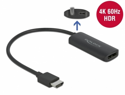 Adaptor HDMI la DisplayPort 4K60Hz T-M, Delock 63206