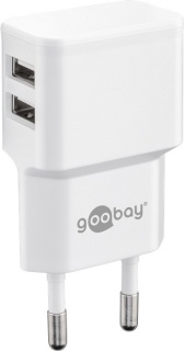 Incarcator priza 2 x USB 2.4A Alb, Goobay 44952