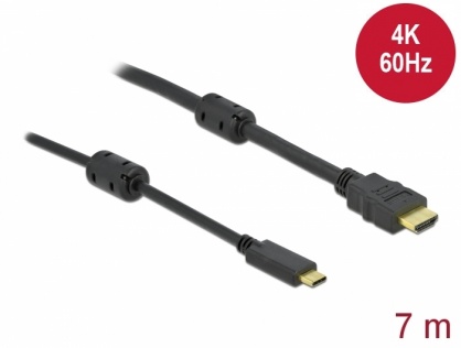 Cablu activ USB Type-C la HDMI (DP Alt Mode) 4K60Hz T-T 7m Negru, Delock 85973