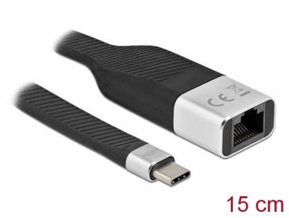 Adaptor FPC Flat USB 3.2 Gen1-C la Gigabit LAN 15cm, Delock 86936
