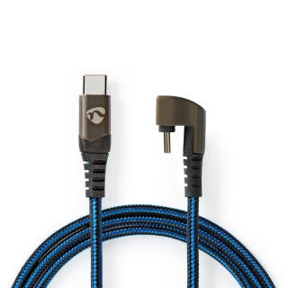 Cablu USB 2.0-C la USB-C unghi 180 grade 1m, Nedis GCTB60700BK10