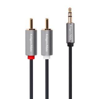 Cablu audio jack 3.5mm la 2 x RCA T-T 10m, KM1215