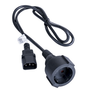 Cablu prelungitor pentru UPS IEC C14 la Schuko 1m, AK-PC-13A