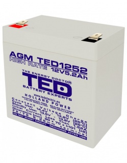 Acumulator pentru UPS AGM VRLA 12V 5.2A, TED1252