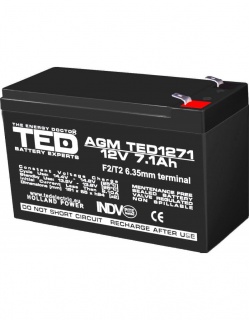 Acumulator pentru UPS AGM VRLA 12V 7.1A, TED1271F2