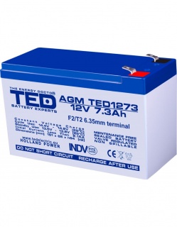 Acumulator pentru UPS AGM VRLA 12V 7.3A, TED1273