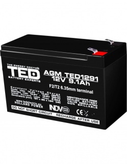 Acumulator pentru UPS AGM VRLA 12V 9.1A, TED1291