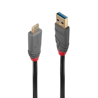Cablu USB 3.1-A la tip C 1.5m T-T 5A PD (Power Delivery) Anthra Line, Lindy L36912