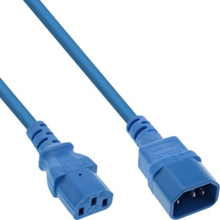 Cablu prelungitor alimentare C13 la C14 0.3m Albastru, Inline IL16503B