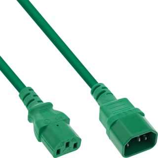 Cablu prelungitor alimentare C13 la C14 0.75m Verde, Inline IL16507G