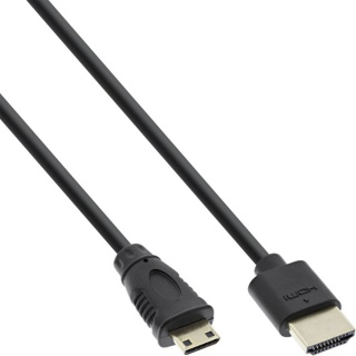 Cablu slim mini HDMI-C la HDMI 4K60Hz 0.3m, InLine IL17533C