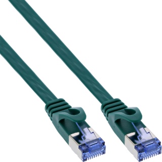 Cablu de retea RJ45 flat FTP Cat.6A 10m Verde, InLine IL71800G