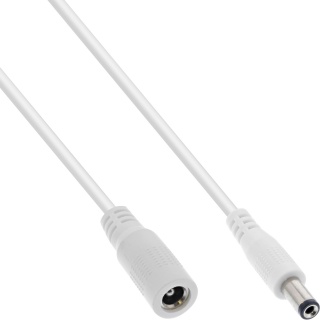 Cablu prelungitor de alimentare DC 5.5x2.5mm T-M 1m Alb, InLine IL26901F