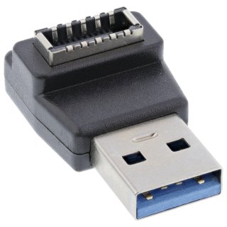 Adaptor USB-A la USB 3.2 pin header unghi 90 grade T-M, InLine IL33446M