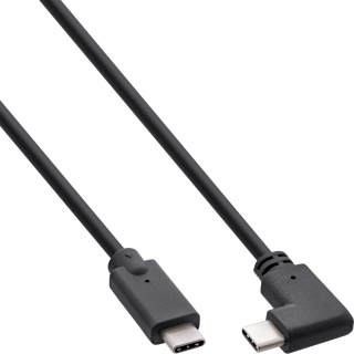 Cablu USB 3.2 Gen2 type C drept/unghi 90 grade T-T 1.5m, InLine IL35704W