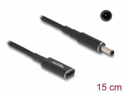 Adaptor de incarcare laptop USB type C la Dell 4.5 x 3.0 mm M-T 0.15m, Delock 60036
