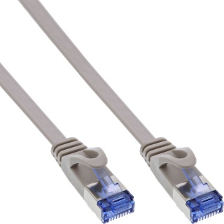 Cablu de retea RJ45 flat FTP Cat.6A 10m Gri, InLine IL71800