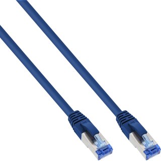 Cablu de retea RJ45 S/FTP PiMF Cat.6A LSOH 0.25m Albastru, InLine IL76821B