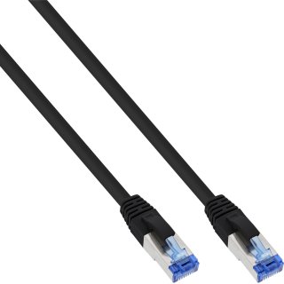 Cablu de retea RJ45 S/FTP PiMF Cat.6A LSOH 0.25m Negru, InLine IL76821S