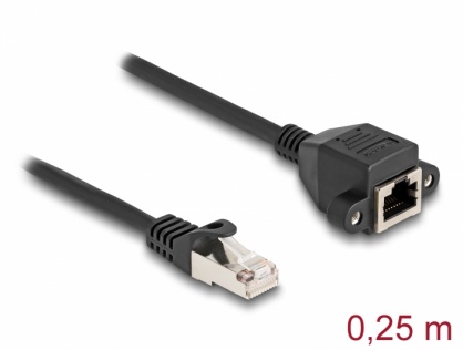 Cablu prelungitor SFTP RJ50 T-M 0.25m, Delock 80191