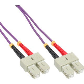 Cablu fibra optica SC-SC Duplex OM4 0.5m, InLine IL83555P