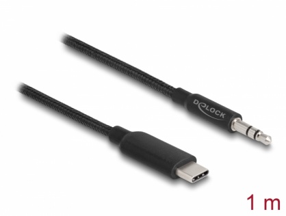 Cablu audio USB type C la jack stereo 3.5mm 3 pini DAC T-T 1m, Delock 85208