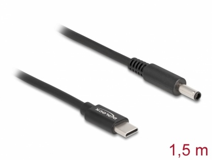 Cablu de alimentare laptop USB type C la Dell 4.5 x 3.0 mm 20V/3A 1.5m, Delock 87974