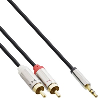 Cablu audio slim jack stereo 3.5mm la 2 x RCA T-T 10m, InLine IL99240
