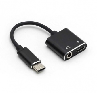 Adaptor USB type C la USB type C + jack 3.5mm T-M, ADAPT-USBC-3.5MM/USBC-01BK-WL
