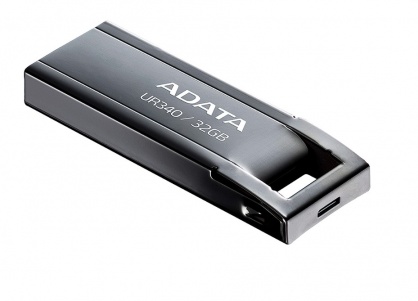 Stick USB 3.2 UR340 32GB metalic Negru, A-DATA AROY-UR340-32GBK