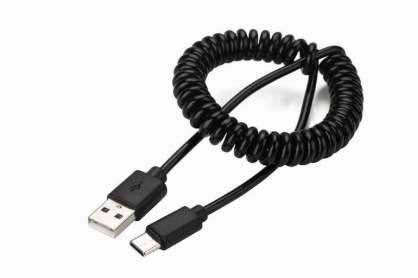 Cablu USB 2.0-A la USB type C spiralat T-T 0.6m, Gembird CC-USB2C-AMCM-0.6m