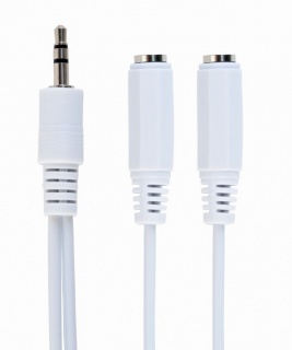 Cablu audio spliter jack 3.5mm la 2 x jack 3.5mm T-M, Gembird CCA-415W