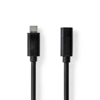 Cablu prelungitor USB 3.2 Gen1 type C T-M 2m Negru, Nedis CCGP64010BK20