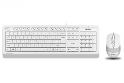 Kit Tastatura + mouse A4Tech Fstyler USB Alb/Gri, F1010-W (include timbru verde 0.1 lei)