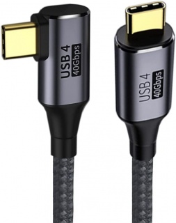 Cablu USB4 Gen3x2 40Gbps 8K60Hz 240W drept/unghi 90 grade T-T 0.8m, ku4cu08