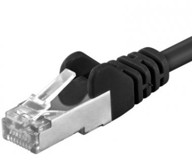 Cablu de retea RJ45 Cat. 6A S/FTP (PiMF) 0.25m Negru, sp6asftp002C