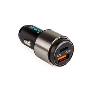 Incarcator auto Quick Charge 1 x USB-A + 1 x USB type C PD 38W, Spacer SPCC-DUOQ-38W