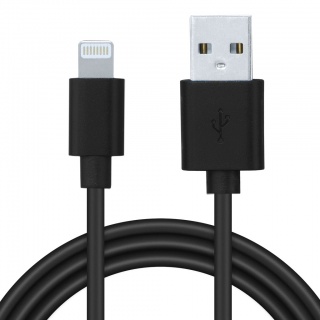 Cablu date + incarcare USB 2.0 la iPhone Lightning 0.5m Negru, Spacer SPDC-LIGHT-PVC-BK-0.5