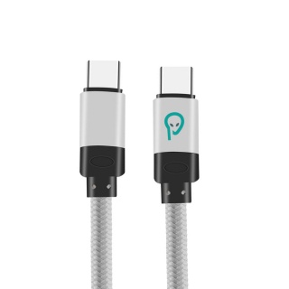 Cablu USB type C la USB type C T-T 1.8m Silver, Spacer SPDC-TYPEC-TYPEC-BRD-SL-1.8