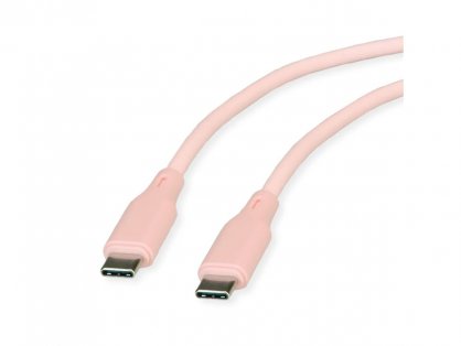 Cablu USB 2.0 type C T-T 60W silicon 1m Roz, Roline 11.02.9122