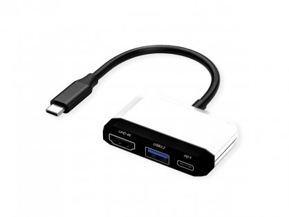 Docking station USB type C la HDMI 4K30Hz, 1 x USB 3.2-A, 1 x Type C (PD), Value 12.99.3199