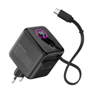 Incarcator priza USB-C PD + USB-A QC 70W + cablu 60cm, InLine IL31507R