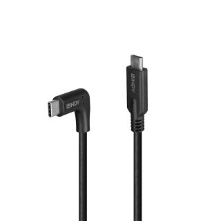 Cablu USB 3.2-C la USB type C drept/unghi 90 grade 0.5m, Lindy L32017