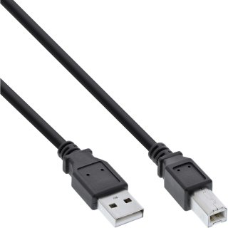Cablu de imprimanta USB 2.0-A la USB-B T-T 2m Negru, InLine IL34520X