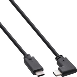 Cablu USB 3.2 Gen2 type C drept/unghi 90 grade T-T 0.3m, InLine IL35707W