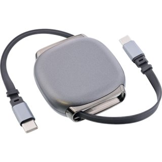 Cablu USB type C la USB type C 100W 0.8m retractabil, InLine IL35850