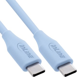 Cablu USB 2.0 type C fast charging silicon 100W Blue 1m, InLine IL35891B